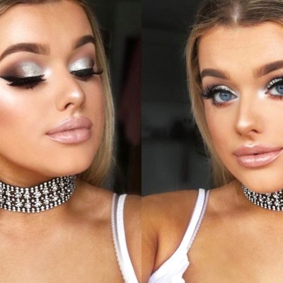 Makeup for Silver Sequin Dress