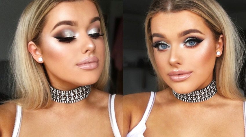 Makeup for Silver Sequin Dress